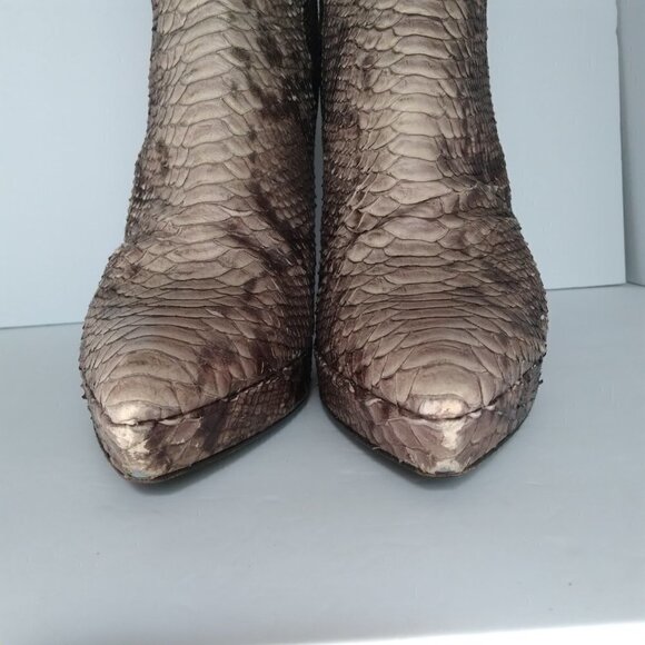 Charles David  Real Snakeskin Stiletto Heel Pointy Toe Knee High Boots Size 10 - Picture 5 of 16